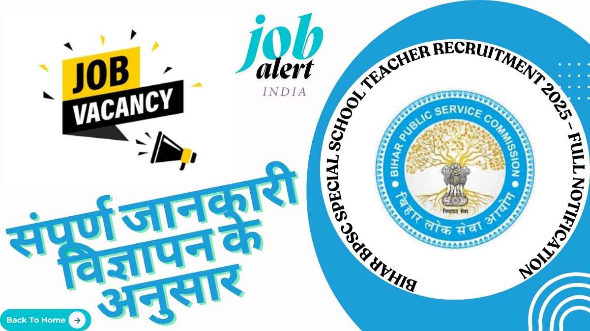 Bihar BPSC Special School Teacher Recruitment 2025 – Full Notification