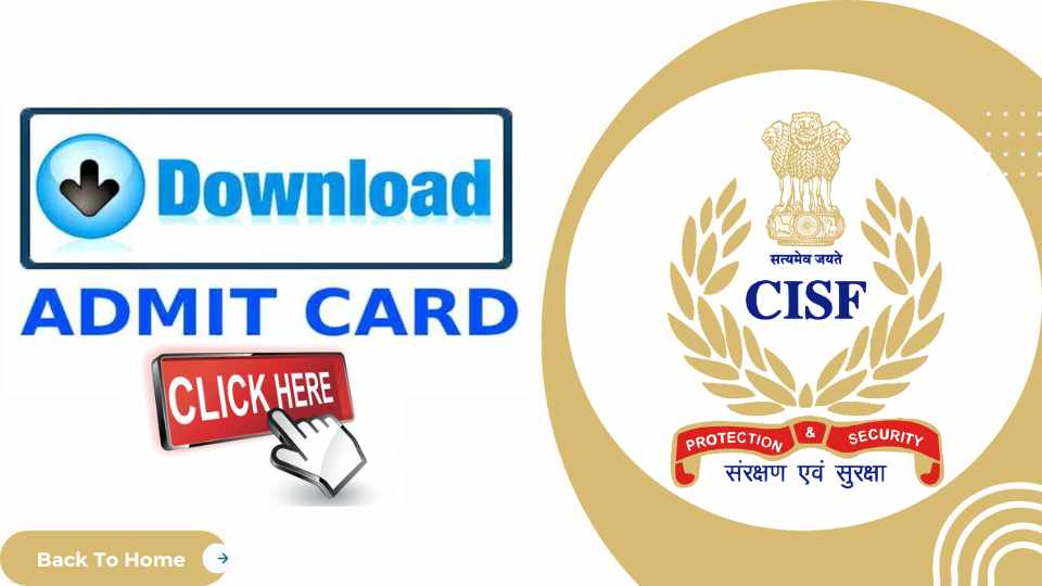 CISF Head Constable Sports Admit Card 2025