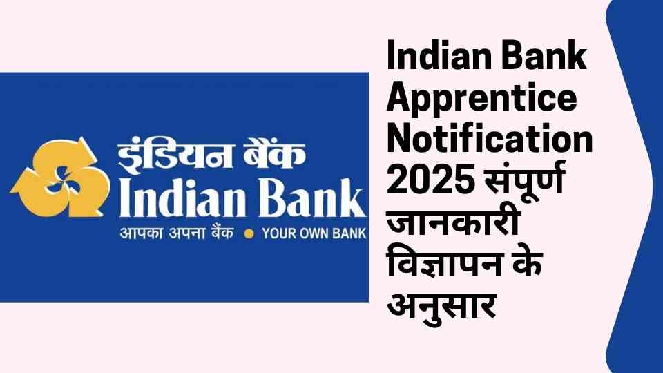 Indian Bank Apprentice Recruitment 2025 – Full Notification