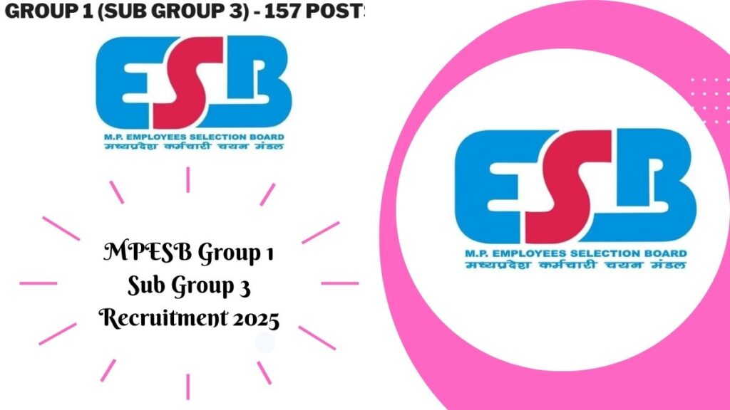 MPESB Group 1 Sub Group 3 Recruitment 2025