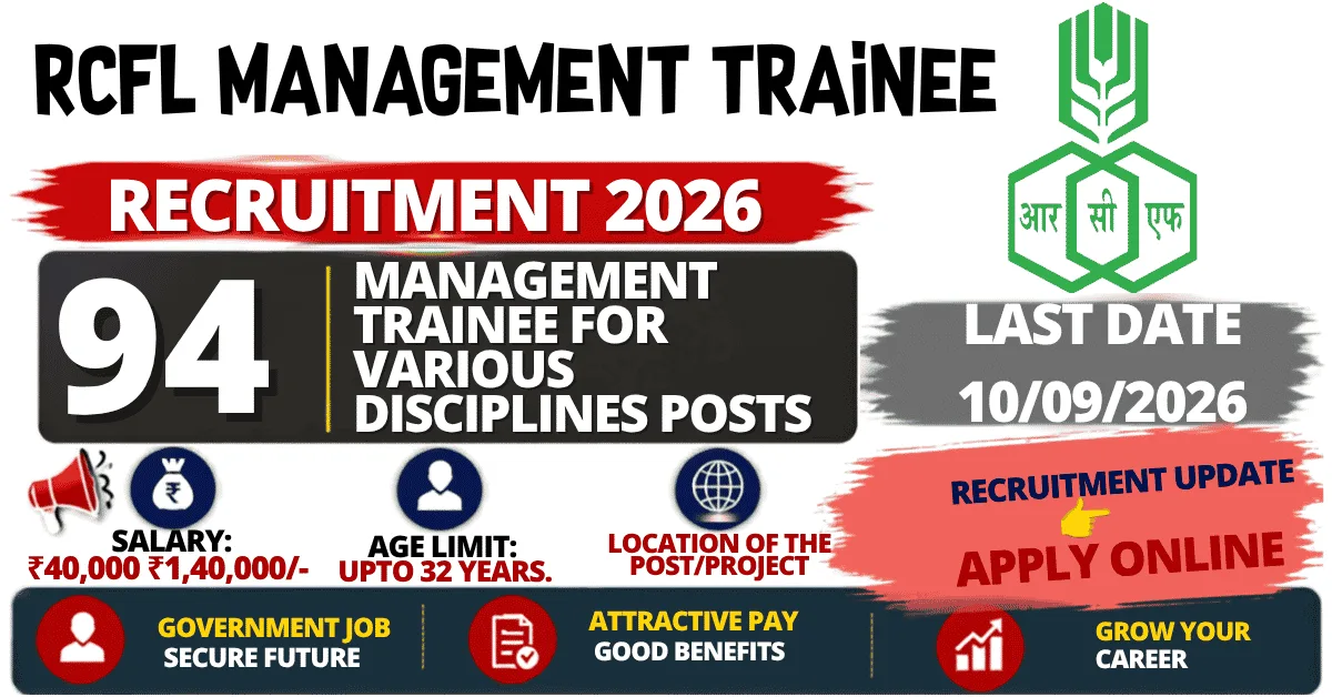 RCFL Management Trainee MT Recruitment 2026