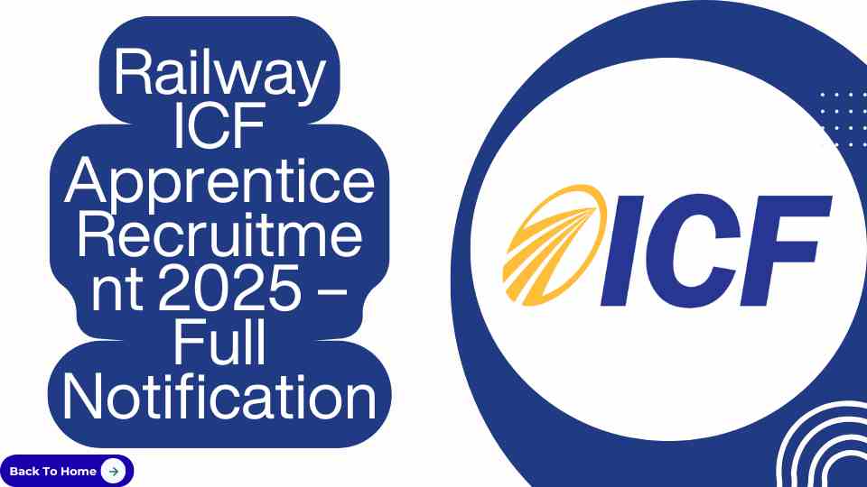 Railway ICF Apprentice Notification 2025 