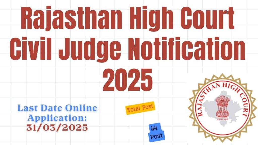 Rajasthan High Court Civil Judge Notification 2025