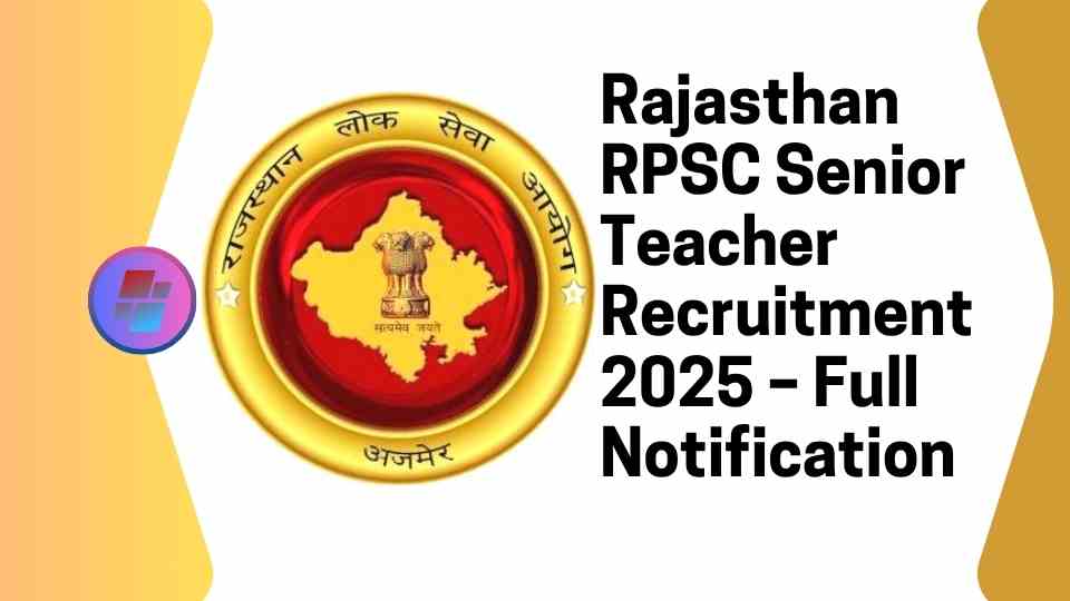  Rajasthan RPSC Senior Teacher Grade II Online Form 2025