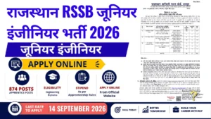 Rajasthan RSSB Junior Engineer Recruitment 2026 – Apply Online for 874 Posts Rajasthan RSSB Junior Engineer 2026